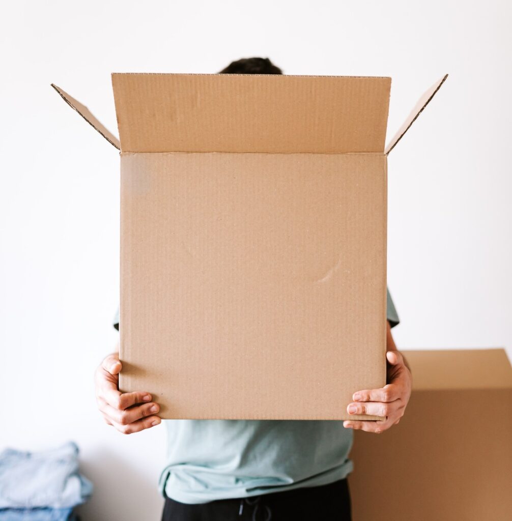 Man holds a box